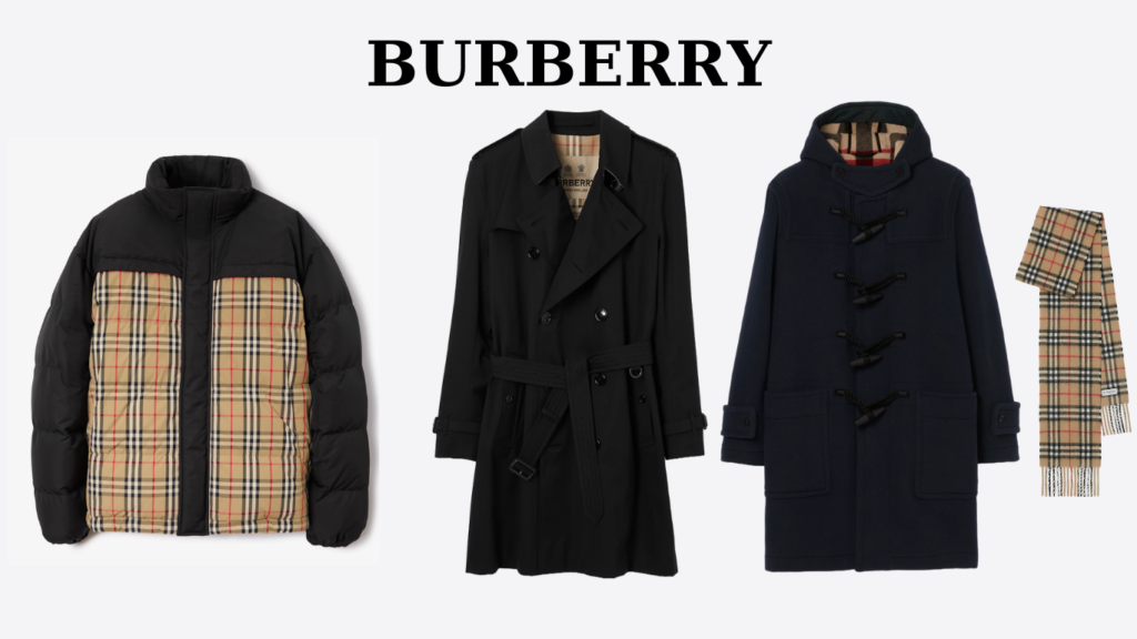 Burberry coats. Luxury brands for men