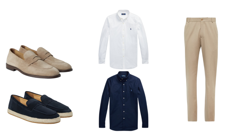 Old Money casual wear Polo Shirts, Chinos and Loafers