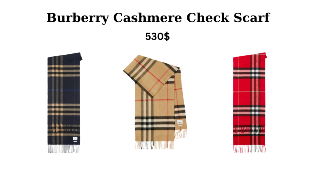 Best cashmere scarves
Burberry Cashmere Check Scarf
Iconic burberry scarf